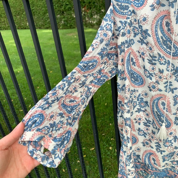 Madewell Paisley Floral Printed Tassel Blouse - Picture 6 of 11